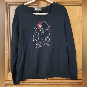 Christine Alexander Cat Sweater - Black